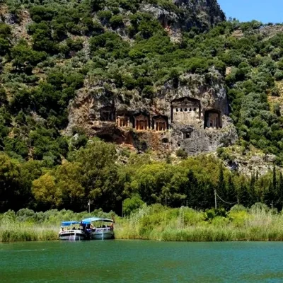 ANCIENT LYCIAN TOMBS AT DALYAN